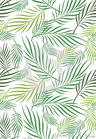 Coconut Leaf Art Seamless Pattern Vector Illustration