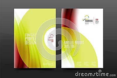 Wave pattern annual report business cover design Vector Illustration