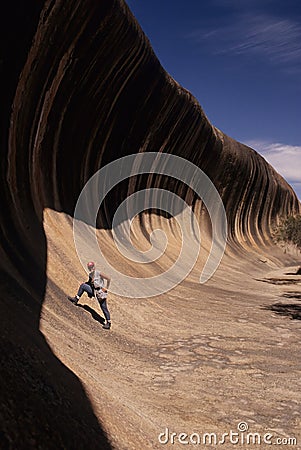 Wave Rock is a natural rock formation Editorial Stock Photo