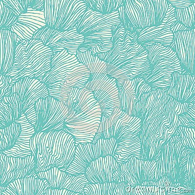 Wave seamless pattern in doodle style. Vector Illustration