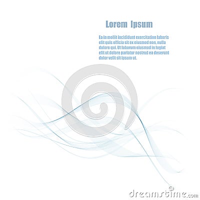 Wave with shadow.Abstract blue lines on a white background. Line art. Vector illustration. Colorful shiny wave with Vector Illustration