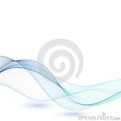 Wave with shadow.Abstract blue lines on a white background. Line art. Vector illustration. Colorful shiny wave with Vector Illustration