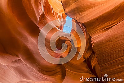 Wave shapes in lower Antelope Canyon, Page, Arizona Stock Photo