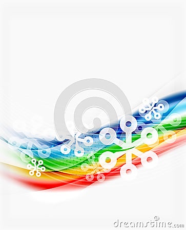 Wave with snow background Vector Illustration