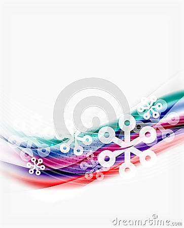 Wave with snow background Vector Illustration