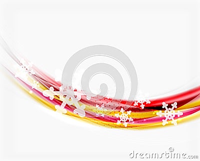 Wave with snow background Vector Illustration