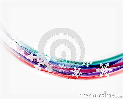 Wave with snow background Vector Illustration