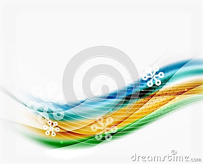 Wave with snow background Vector Illustration