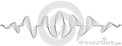 Abstract wavy dots lines of the sound wave. Dynamic pulsating wave. Musical symbol of the frequency of digital music Vector Illustration