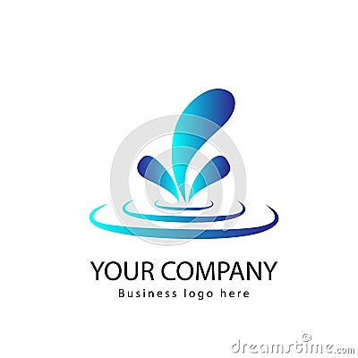 Wave splash logo and vector Cartoon Illustration