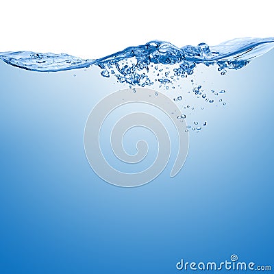 Wave with splash on the water surface. Stock Photo