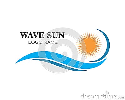 wave sun logo icon vector illustration design Vector Illustration