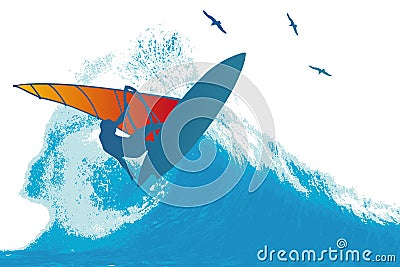 Wave Surfer Vector Illustration