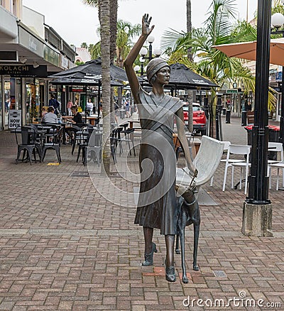 A Wave in Time, Sculpture in Emerson St, Napier. By Mark Whyte Editorial Stock Photo