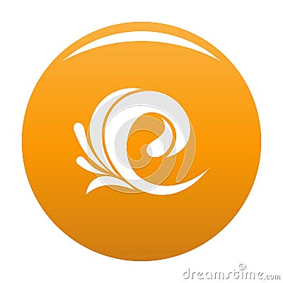 Wave tsunami icon vector orange Vector Illustration