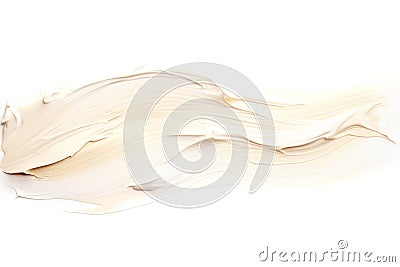 Wave of white oil brush hand drawn stroke on white background Stock Photo