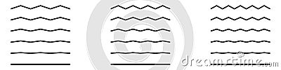 Wave zigzag line vector pattern. Black wavy lines Vector Illustration