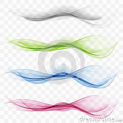 Waved design element Wave color flow set Vector Vector Illustration