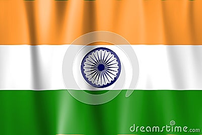 Waved India Flag Stock Photo