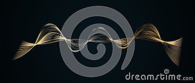 Waveform smooth curved lines Abstract design element Technological luxury background with a line in waveform Stylization Vector Illustration