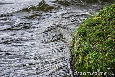 Waves Bay of Lake Winnebago at High Cliff State Park, Sherwood, WI Stock Photo