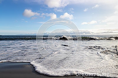 Waves on the beach at Aylard Farm East Sooke Regional Park, British Columbia, Canada Stock Photo