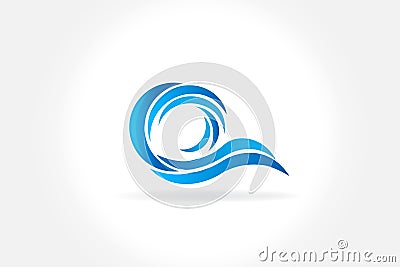 Waves beach icon logo vector design Vector Illustration