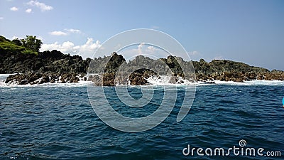 waves on a beautiful reef on a deserted island Stock Photo
