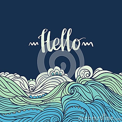 Ocean Waves Patterns-05 Vector Illustration