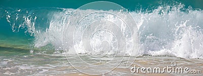 Waves breaking on the shore of Big Beach Stock Photo