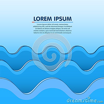 Waves, clouds or mountains seamless light blue background. Vector illustration. Vector Illustration