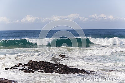 Waves Coastline Rocks Stock Photo