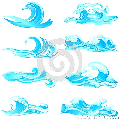 Waves Collection Vector Illustration