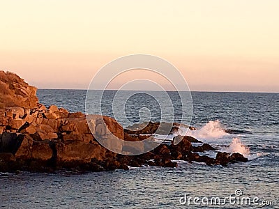 Waves in Early Morning Stock Photo