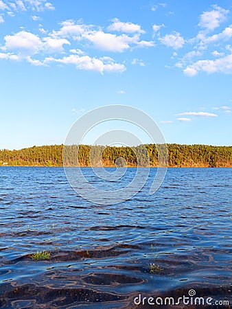 Waves on Hracholusky dam Stock Photo