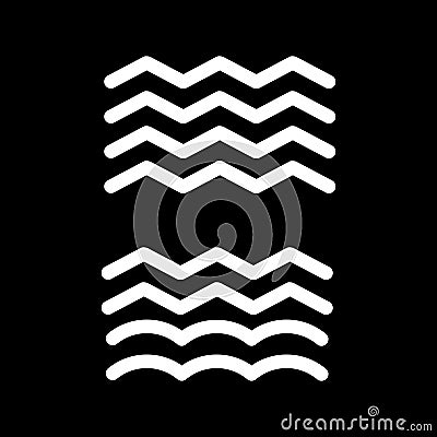 Waves icon. thaw isolated on black. Vector Illustration