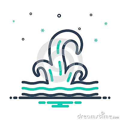 Mix icon for Waves, ripple and ocean Vector Illustration