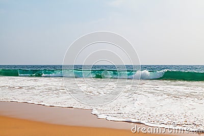 Waves of the Indian Ocean in front of the beautiful beach of Hikkaduwa Stock Photo