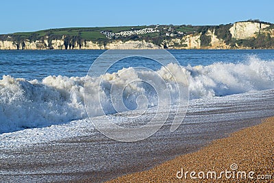 Waves on Jurassic Coast Stock Photo