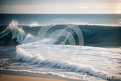 Waves lapping against a shell-covered beach Stock Photo