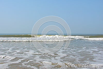 Waves in Ocean with at a Serene Beach - Payyambalam Beach, Kannur, Kerala, India Stock Photo