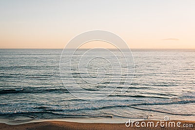 Waves in the Pacific Ocean at sunset, Salt Creek Beach, in Dana Point, California Stock Photo