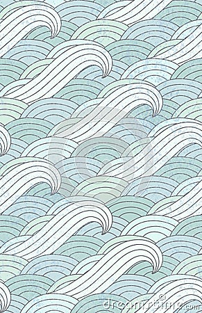 Waves pattern. Ocean. Water pattern Vector Illustration