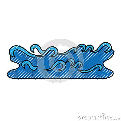 Waves river isolated icon Vector Illustration