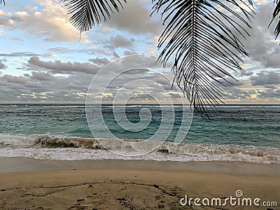 Waves on the Samoan beach Stock Photo