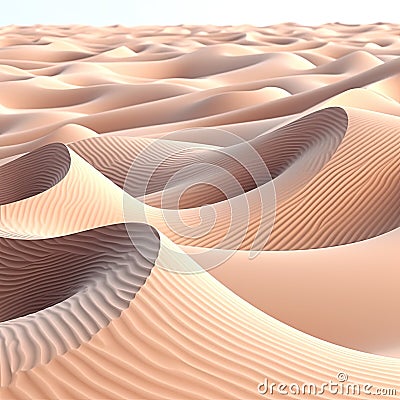 Waves of sand dunes,Artificial rendered desert landscape,AI generated Stock Photo