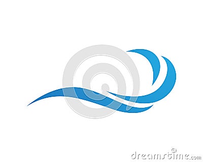 Waves of sea or ocean waves, blue water, splash and gale, vector Vector Illustration