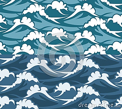 Waves seamless pattern Vector Illustration