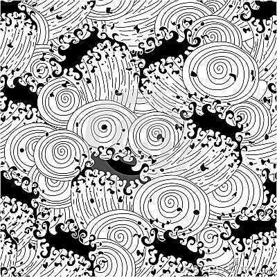 Waves. Seamless pattern. Vector Illustration