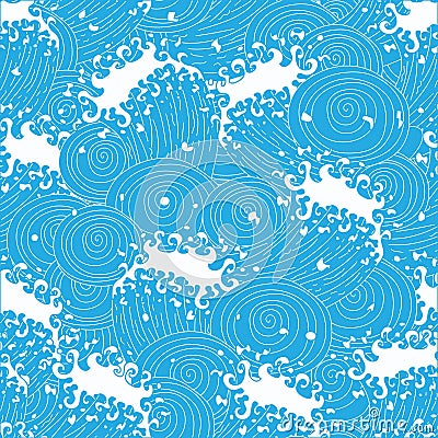 Waves. Seamless pattern. Vector Illustration